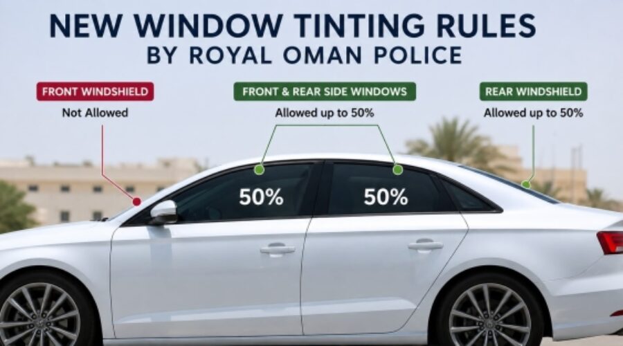 New ROP Regulation Permits 50% Vehicle Window Tinting: Key Insights for Vehicle Owners and Businesses in Oman